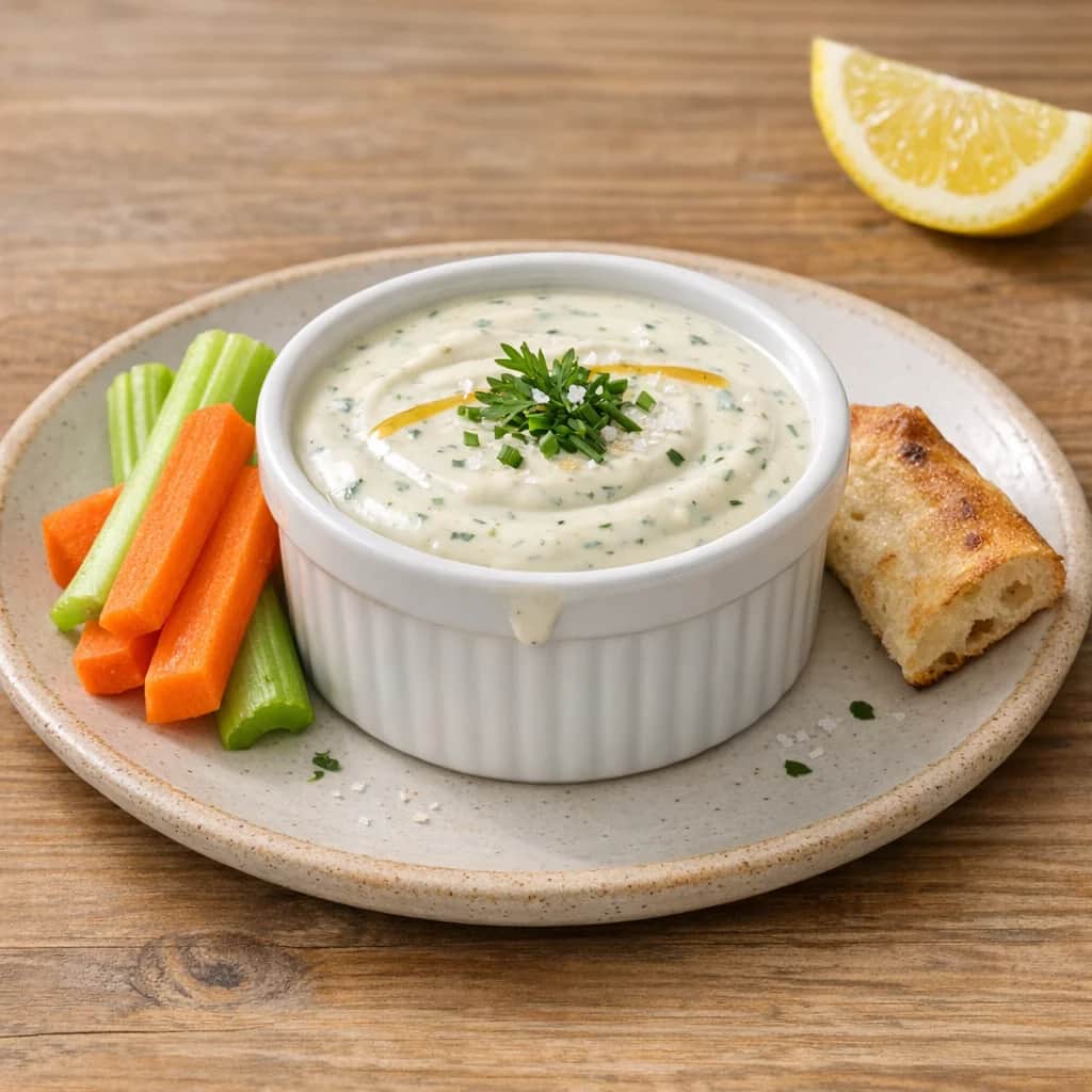 Homemade Ranch Dressing - A creamy, tangy ranch dressing made with mayonnaise, sour cream, buttermilk, and fresh herbs. Perfect as a dip or a pizza sauce.