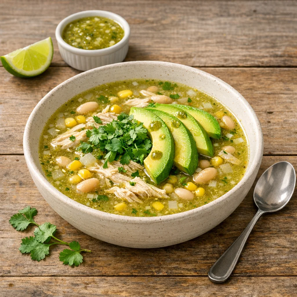 Salsa Verde Chicken Soup - This incredibly flavorful Salsa Verde Chicken Soup is an easy crockpot or Instant Pot recipe that takes just a few minutes of hands-on work. Tender bites of chicken, salsa verde, white beans and corn make this soup both filling and so tasty!